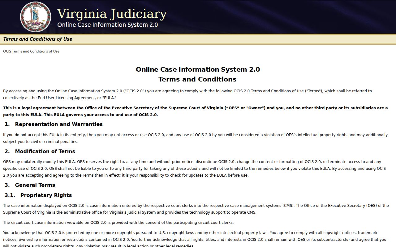Campbell County warrant check reference: blank Virginia case search fields