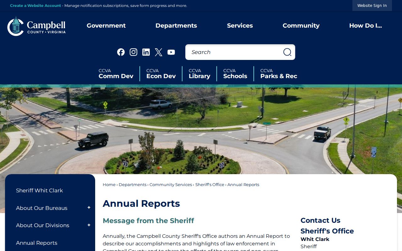 Campbell County active warrant records reference: official Sheriff annual-report index